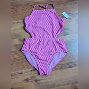 BNWT GAP Pink Checkered Kids One Piece Swimwear